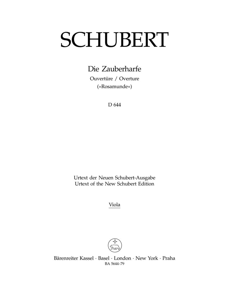 Die Zauberharfe. Ouvertüre C-Dur D 644 "Rosamunde" [viola part]