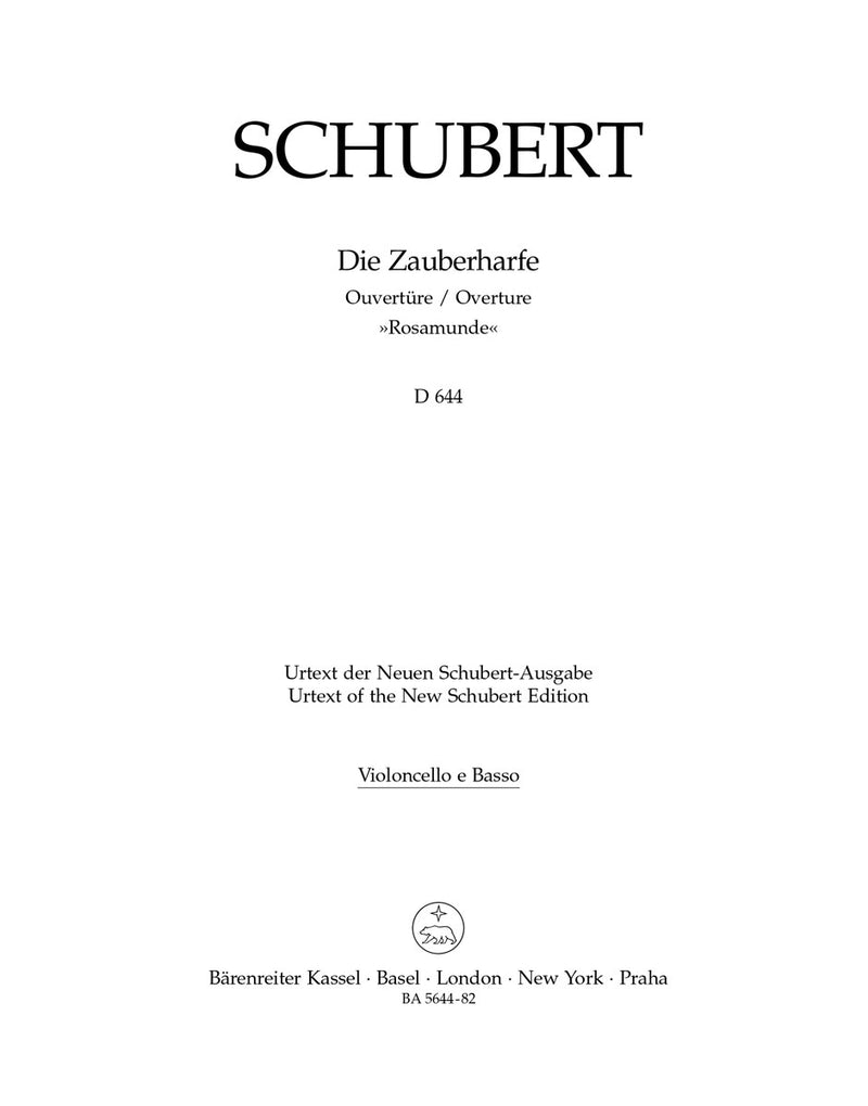 Die Zauberharfe. Ouvertüre C-Dur D 644 "Rosamunde" [cello/double bass part]