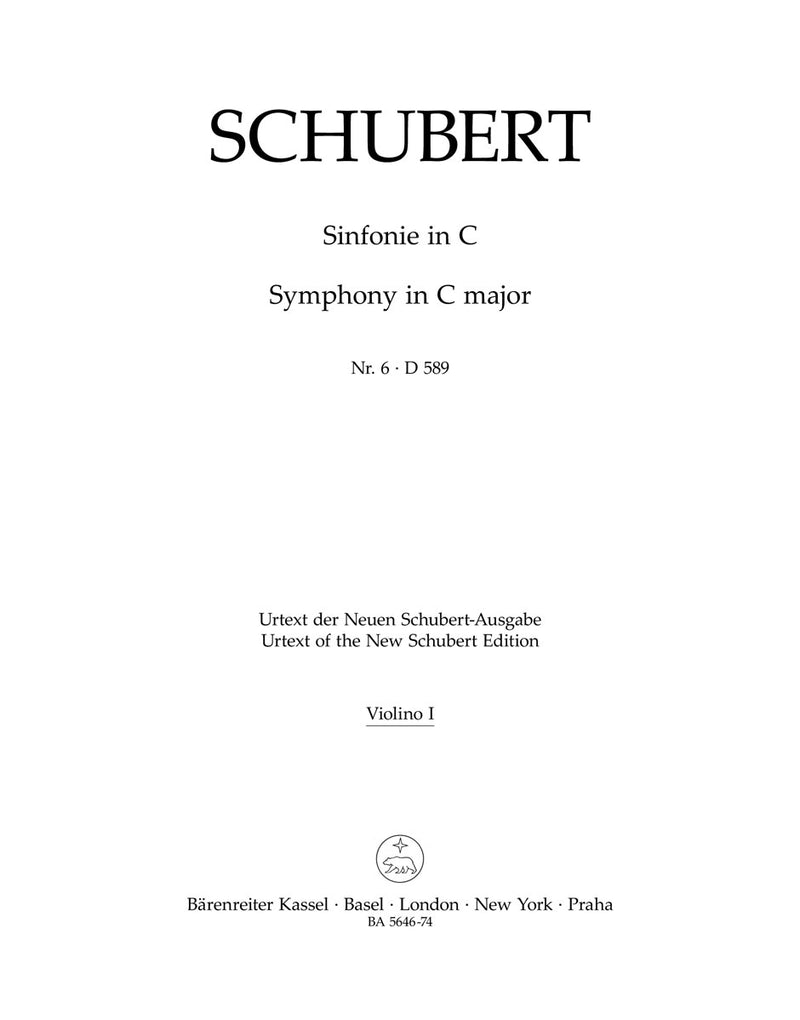 Symphony Nr. 6 C major D 589 [violin 1 part]