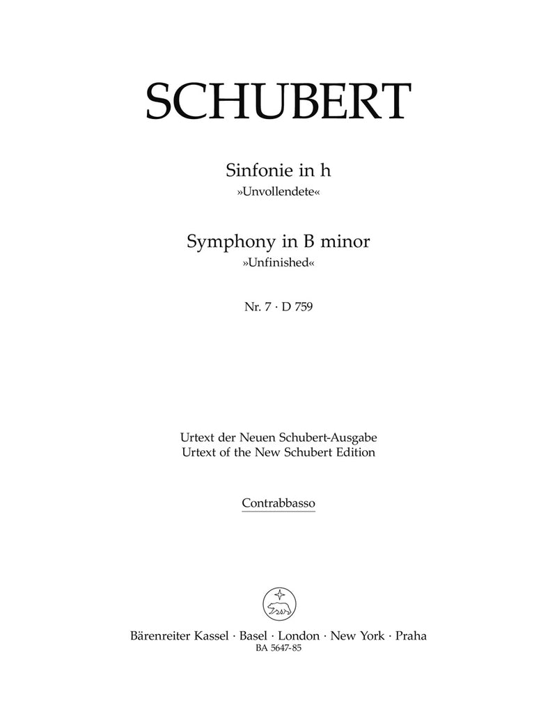 Symphony Nr. 7 B minor D 759 "Unfinished" [double bass part]
