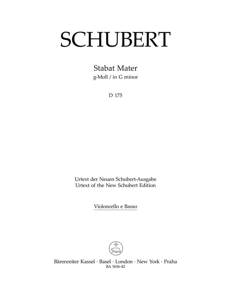 Stabat Mater g-Moll D 175 [cello/double bass part]