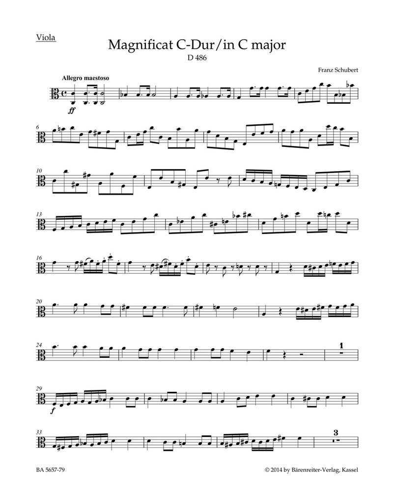 Magnificat C-Dur D 486 [viola part]