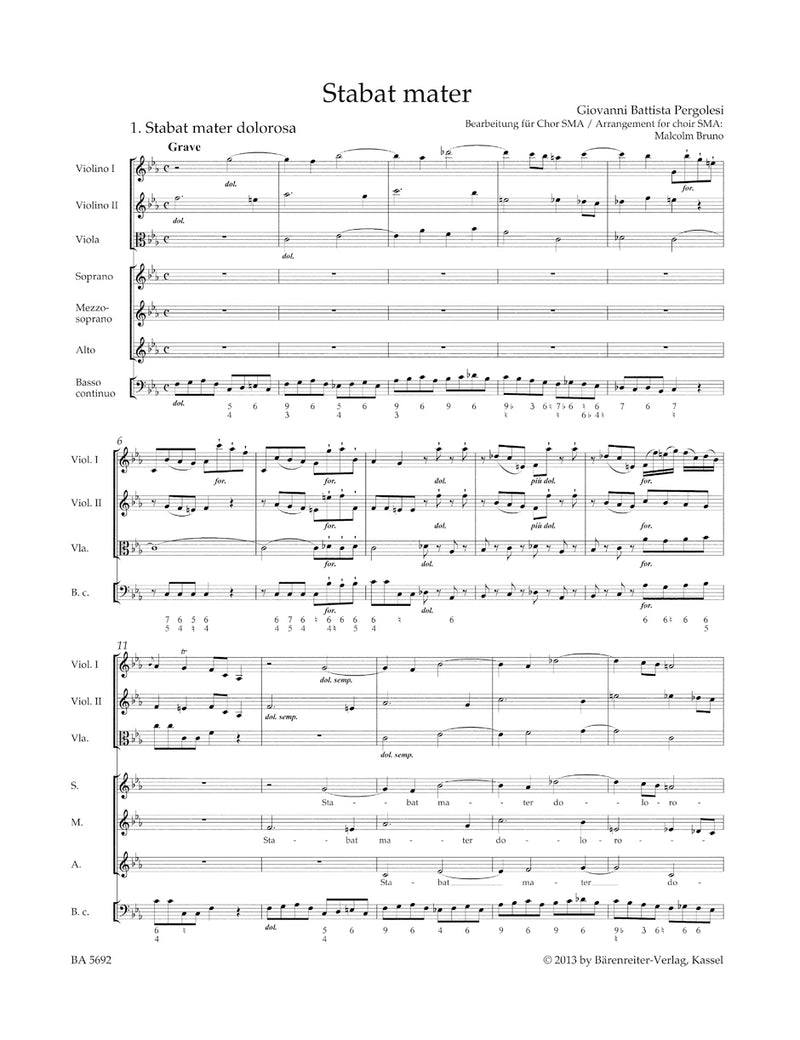 Stabat mater (Arranged for female choir (SMA)) [score]