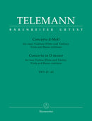 Concerto Two Violins (Flute and Violine), Viola and Basso continuo D minor TWV 43:d2 [score & parts]