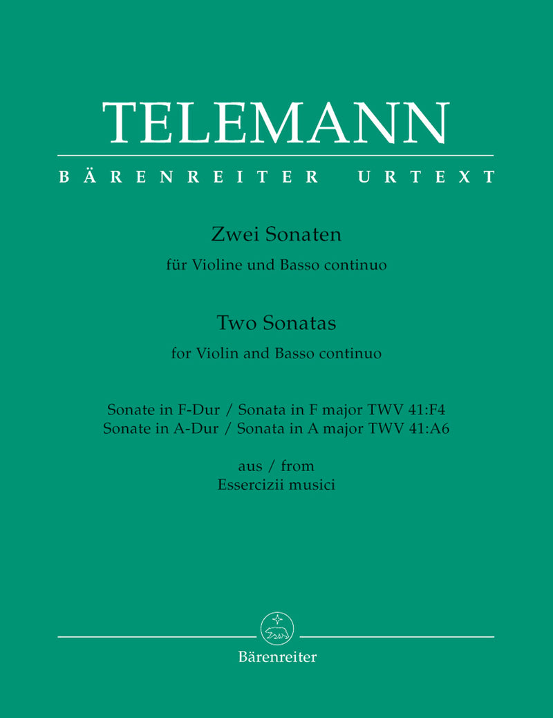 Two Sonatas for Violin and Basso continuo (from Essercizii musici) [score, part(s)]