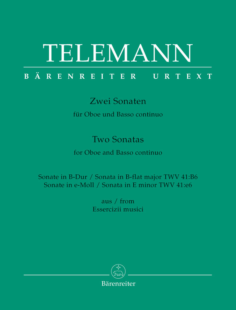 Two Sonatas for Oboe and Basso continuo (from Essercizii musici) [score, part(s)]