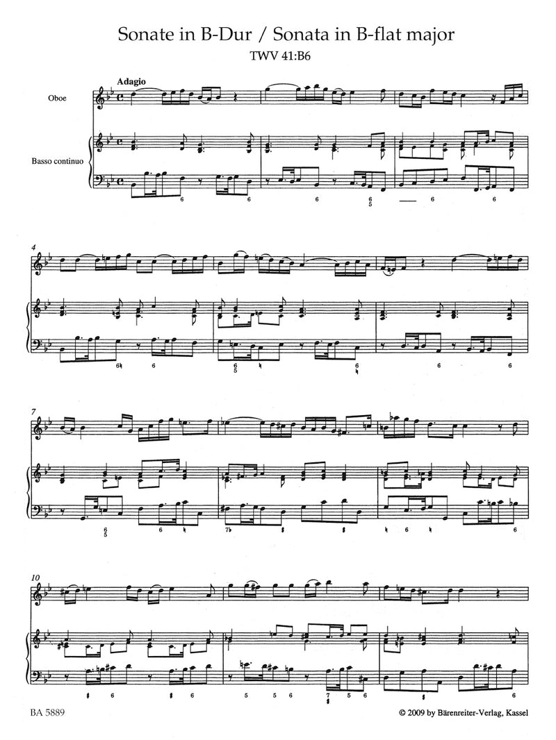 Two Sonatas for Oboe and Basso continuo (from Essercizii musici) [score, part(s)]