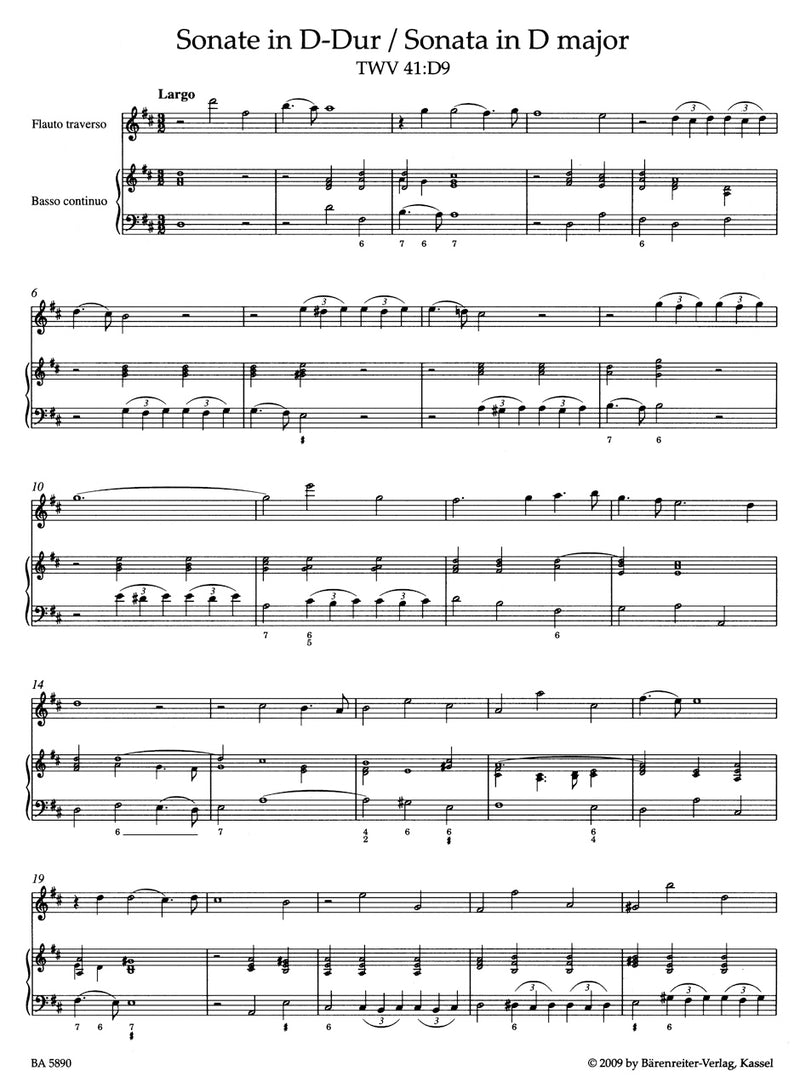 Two Sonatas for Flute and Basso continuo (from Essercizii musici) [score, part(s)]