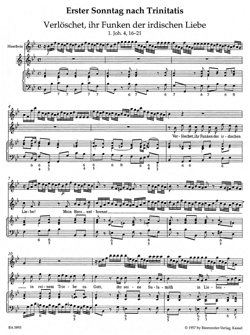 Harmonischer Gottesdienst (Cantatas for the Sundays after Trinity) [score & parts]