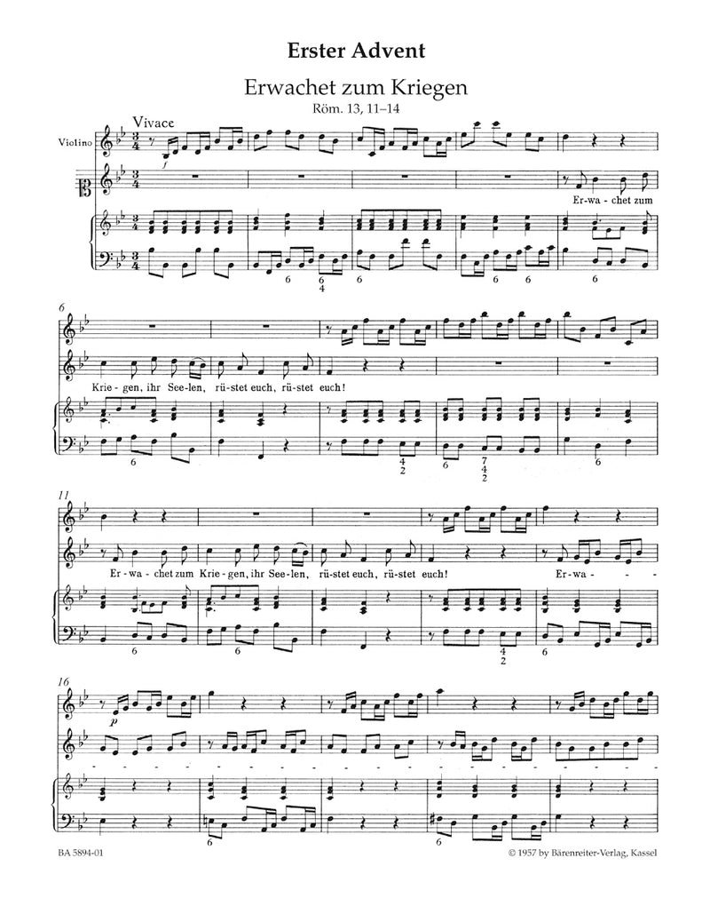 Harmonischer Gottesdienst (Advent and Christmas Cantatas, Medium voice) [Score]