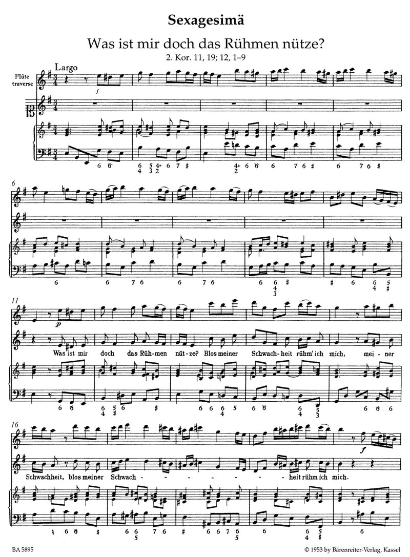 Harmonischer Gottesdienst (Lent and Easter Cantatas, Medium voice) [score & parts]