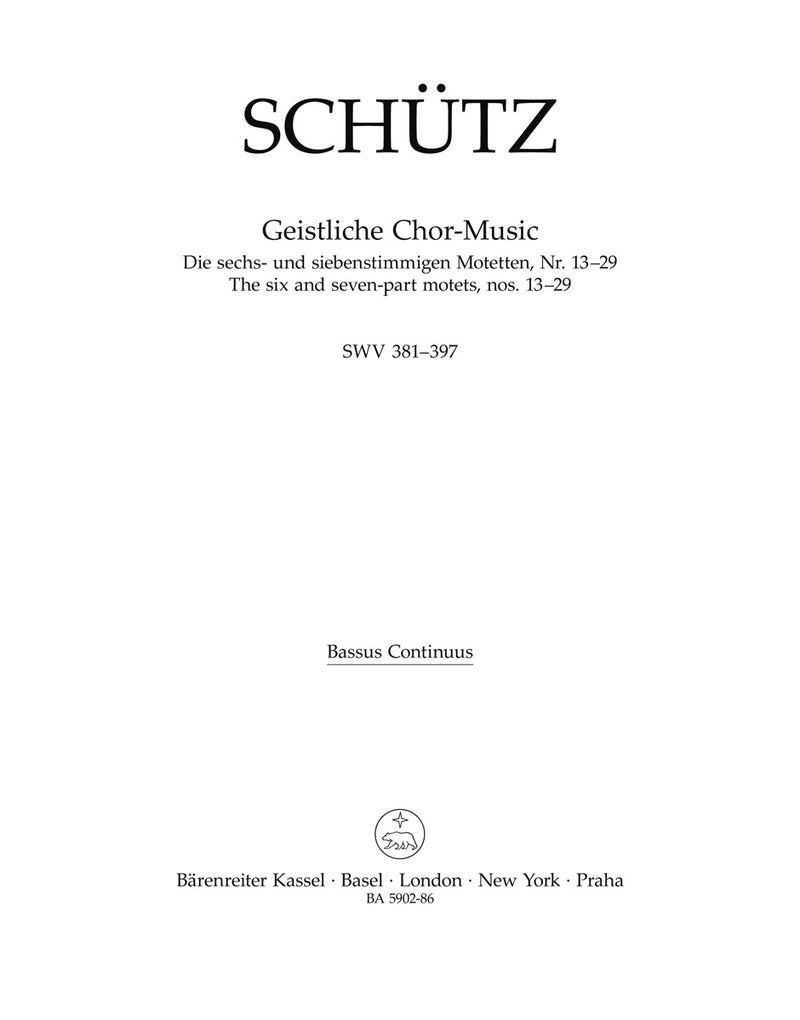 Geistliche Chor-Music SWV 381-397 [Basso continuo part]
