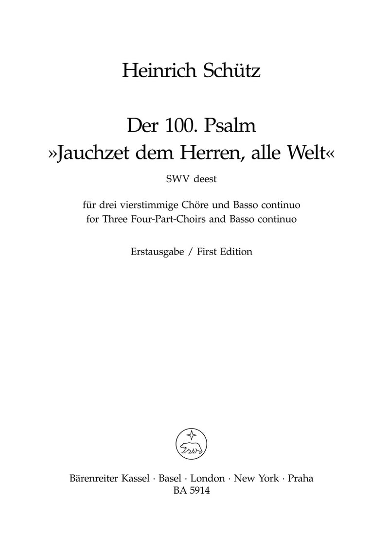Jauchzet dem Herren, alle Welt SWV deest [合唱楽譜]