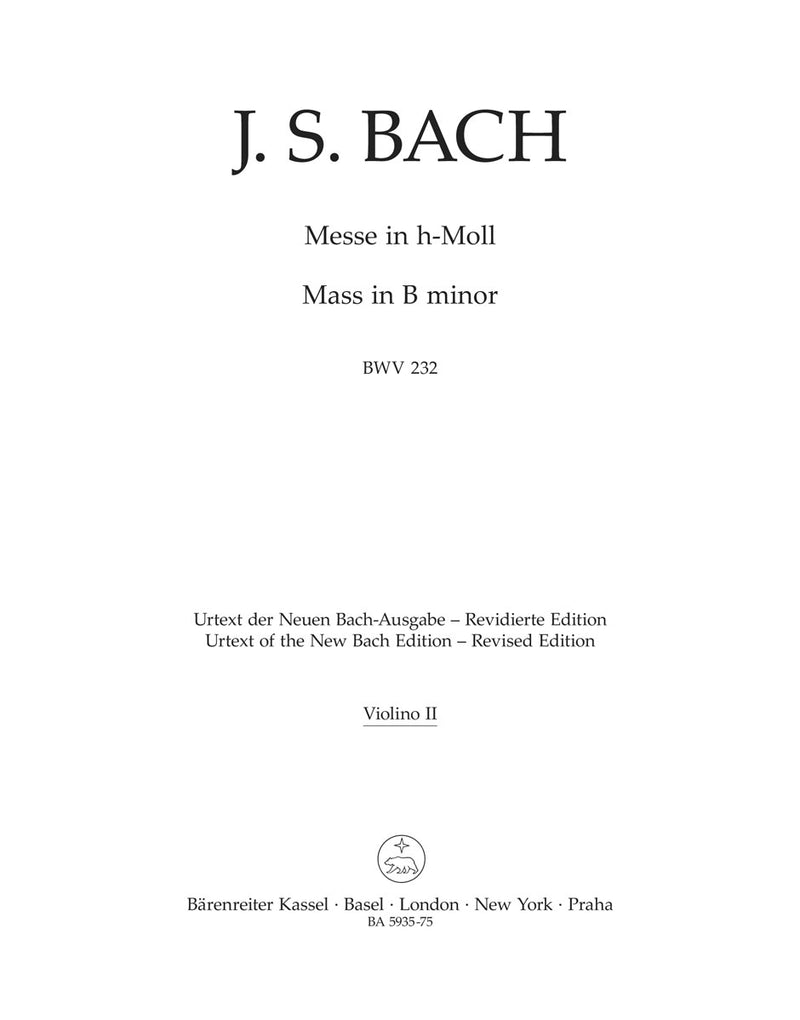 Mass B minor BWV 232 (New revised version) [violin 2 part]