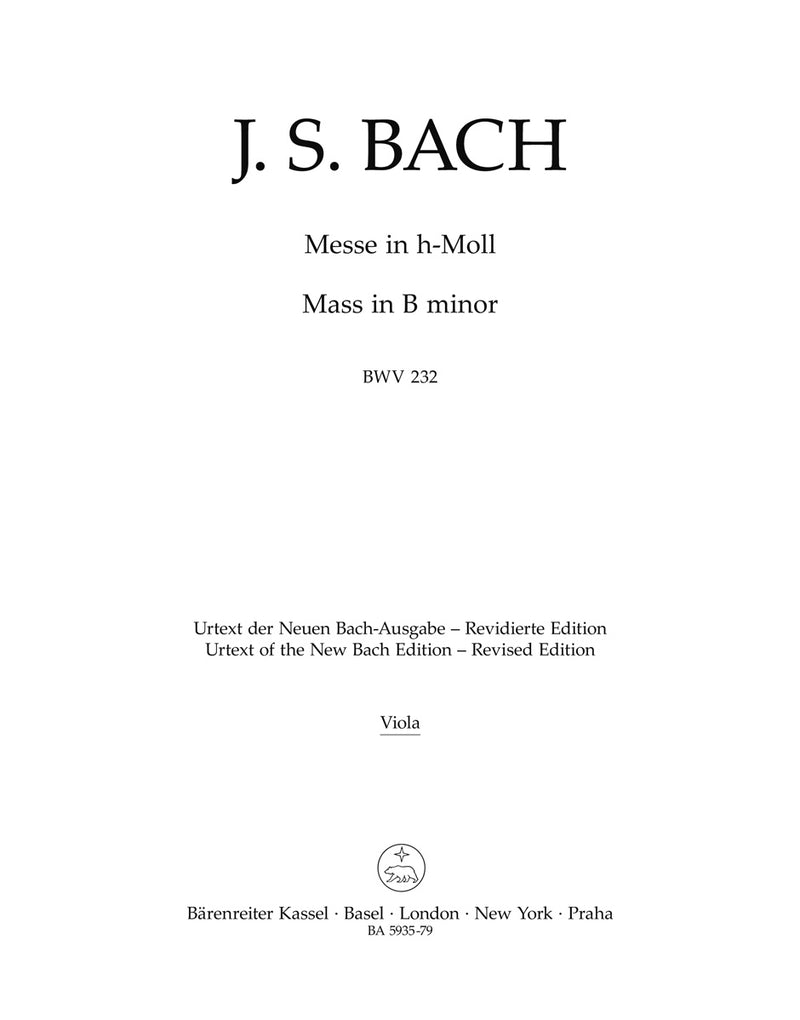Mass B minor BWV 232 (New revised version) [viola part]