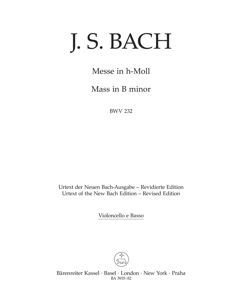Mass B minor BWV 232 (New revised version) [cello/double bass part]
