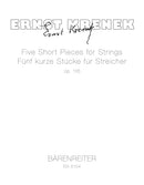 Five Short Pieces for Strings op. 116 (1948)（ポケットスコア）