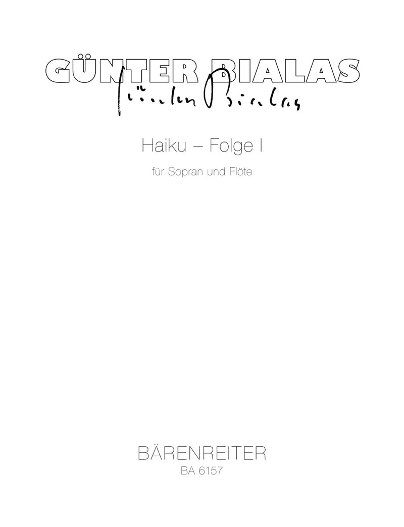 Haiku-Folge 1 für Sopran und Flöte (1972)