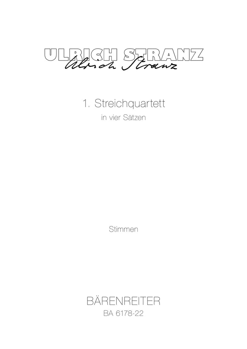 1. String Quartet in vier Sätzen (1976) [set of parts]