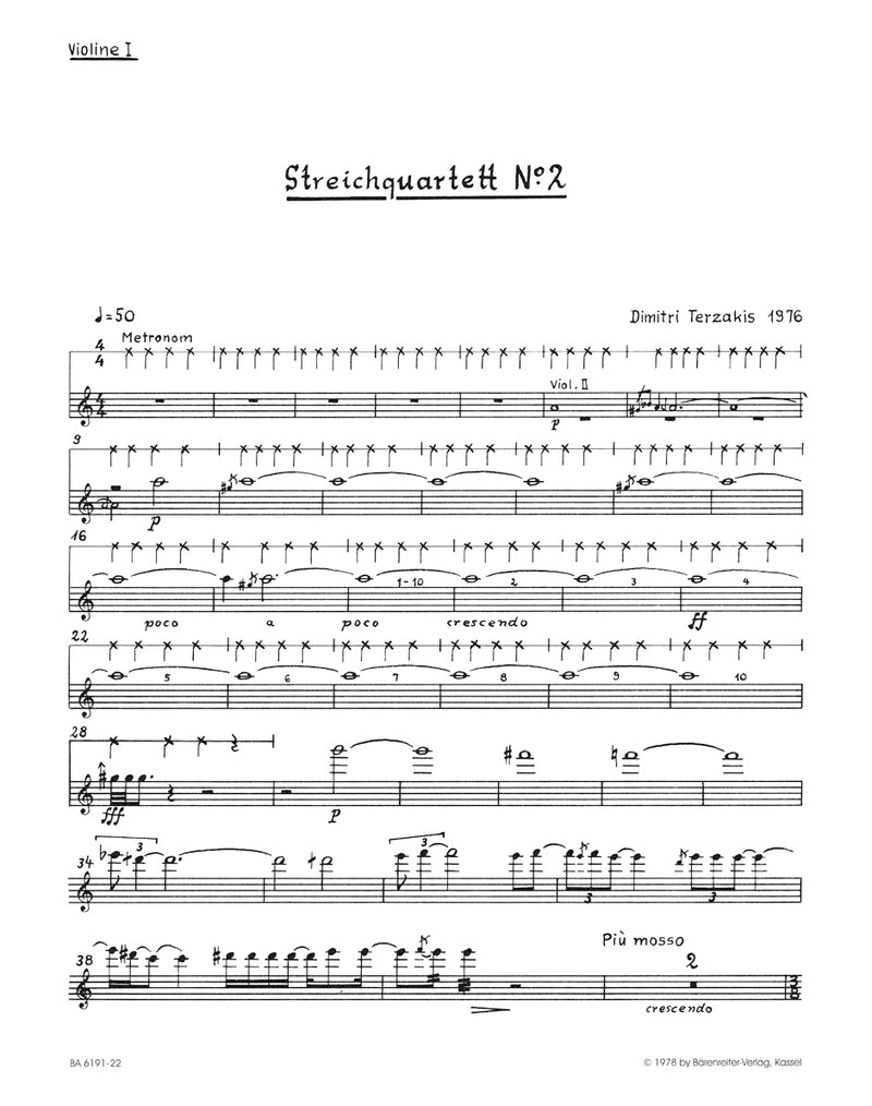 String Quartet Nr. 2 (1976) [set of parts]