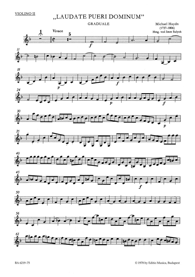 Laudate pueri Dominum [violin 2 part]