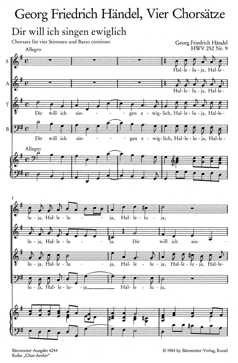 Four Choral Pieces [合唱楽譜]