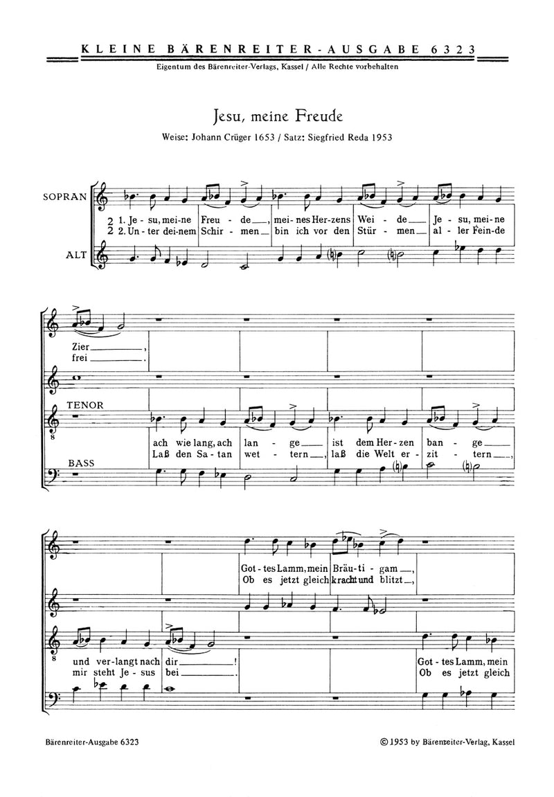 Jesu meine Freude - Wenn wir in höchsten Nöten sein