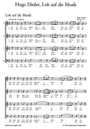 Lob auf die Musik für vier- to sechsstimmigen Chor -fünf Sätze- (aus "Neues Chorliederbuch" op. 16 (1936))