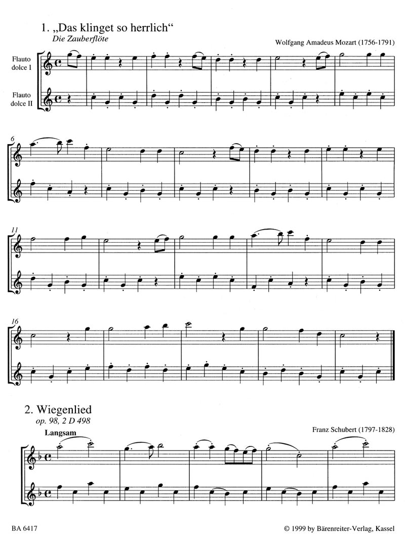 Classic Hits for two treble recorder