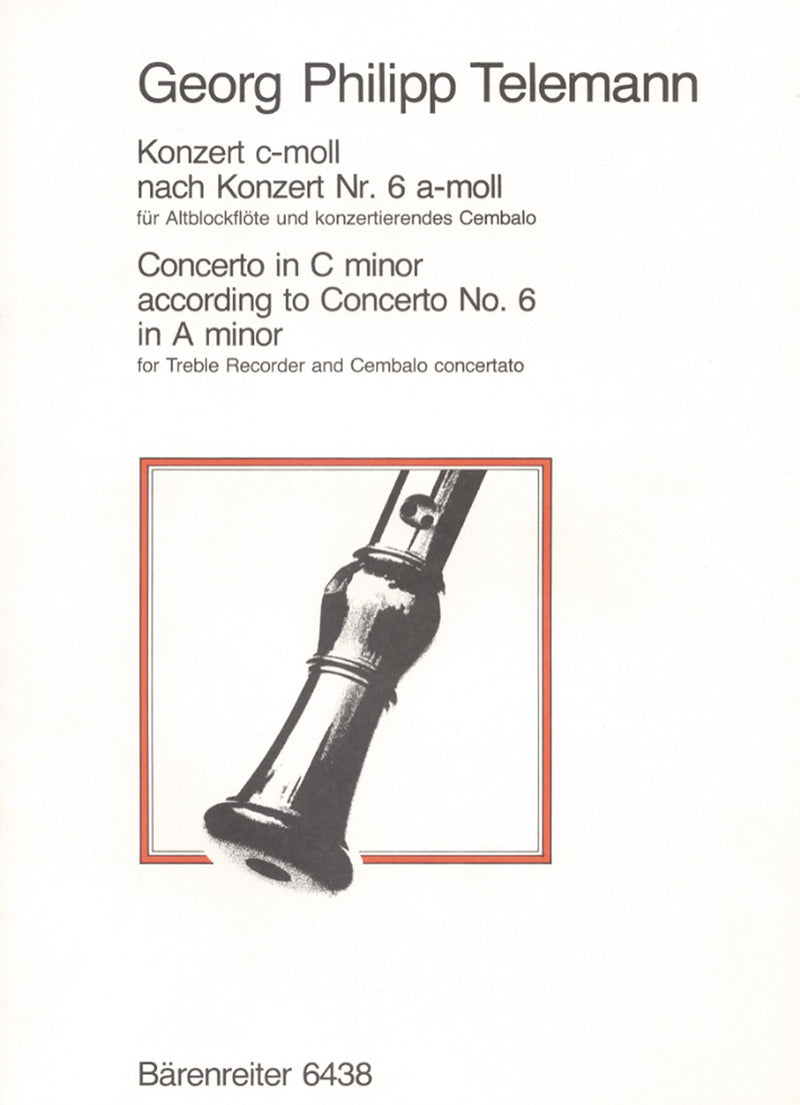 Konzert für Blockflöte und konzertierendes Cembalo c-Moll TWV 42:a2