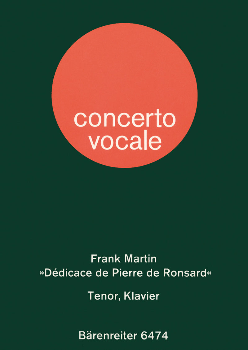 Dédicace de Pierre de Ronsard pour ténor et piano