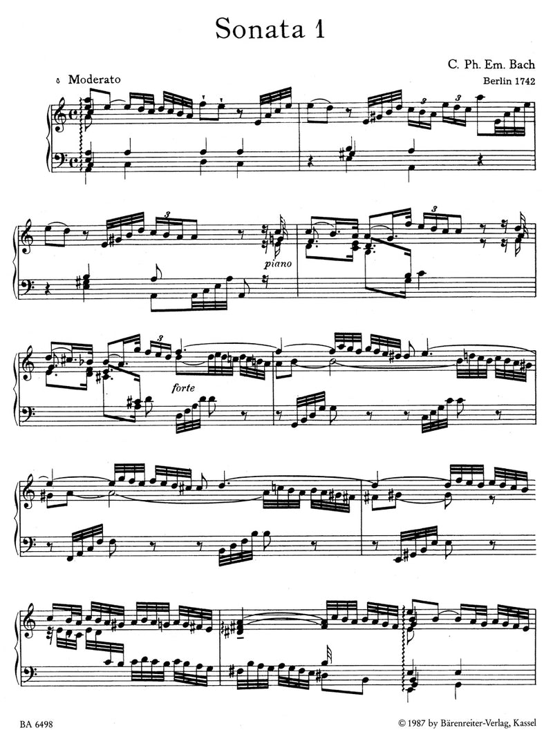 The Six Wuttenberg Sonatas Wq 49