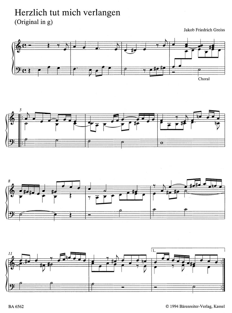Orgelchoräle = Organ Chorales