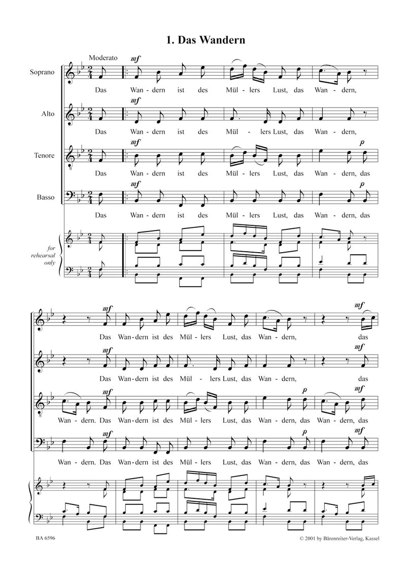 Die schöne Müllerin op. 25 D 795 (arr. Mixed Choir)