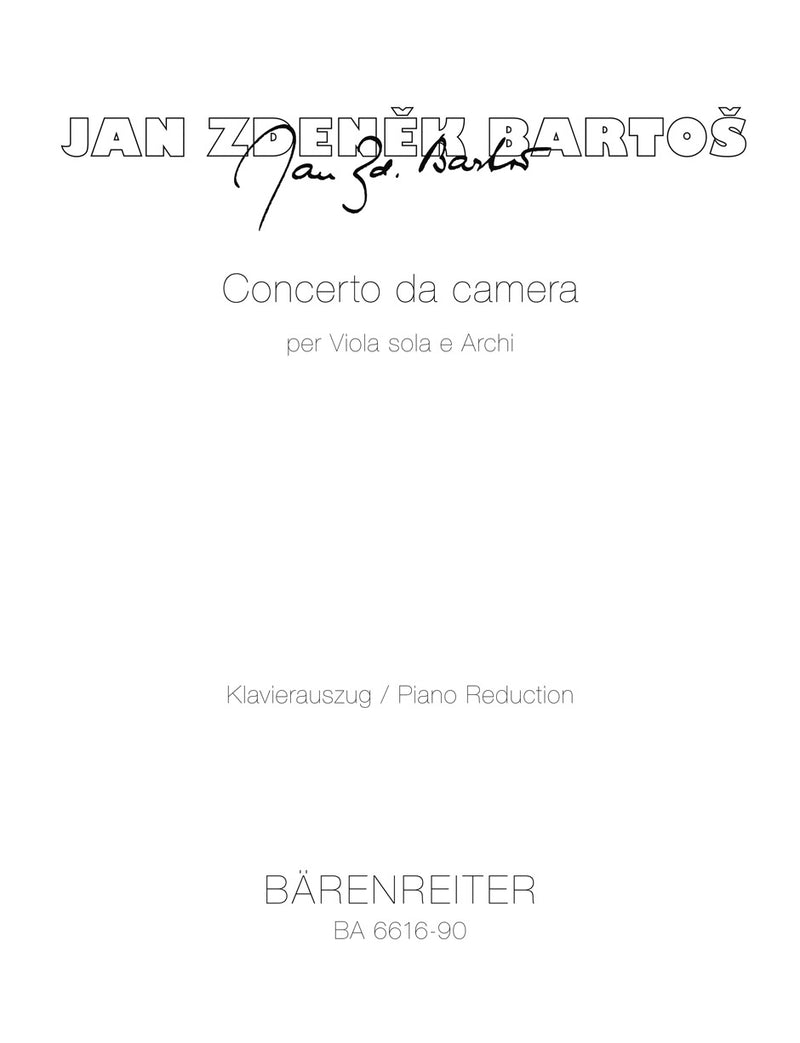 Concerto da camera für Viola und Streicher (1970)（ピアノ・リダクション）