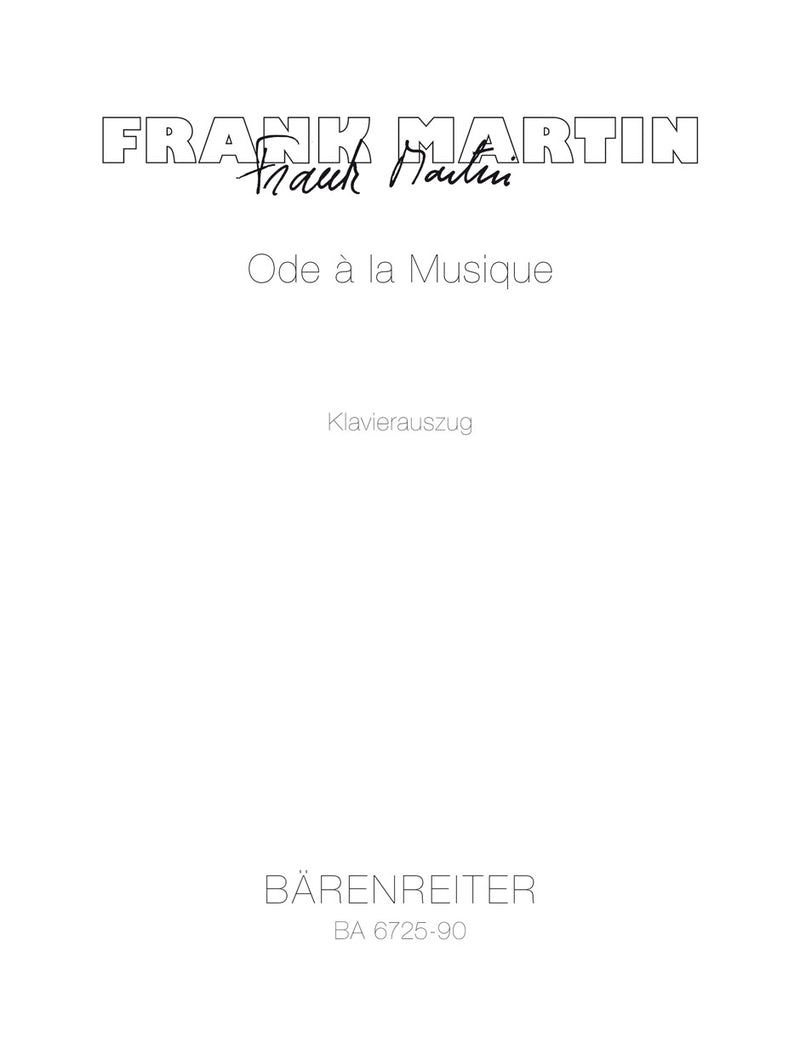 Ode à la Musique （ヴォーカル・スコア）