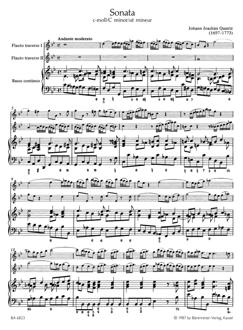 Trio Sonata for Two Flutes and Basso Continuo C minor