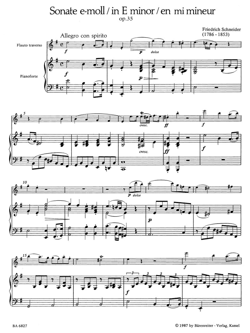 Sonata for Flute and Piano E minor op. 35