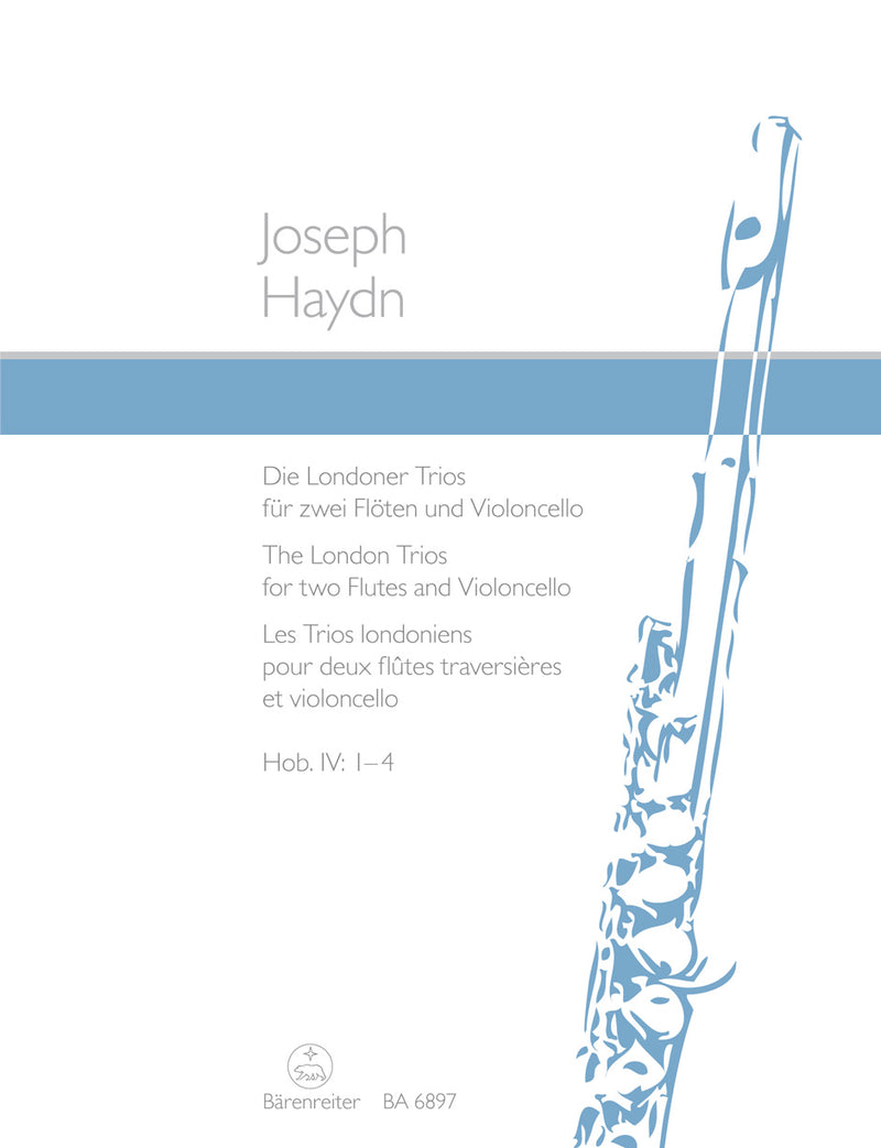 The London Trios for Two Flutes and Violoncello Hob. IV: 1-4 [set of parts]