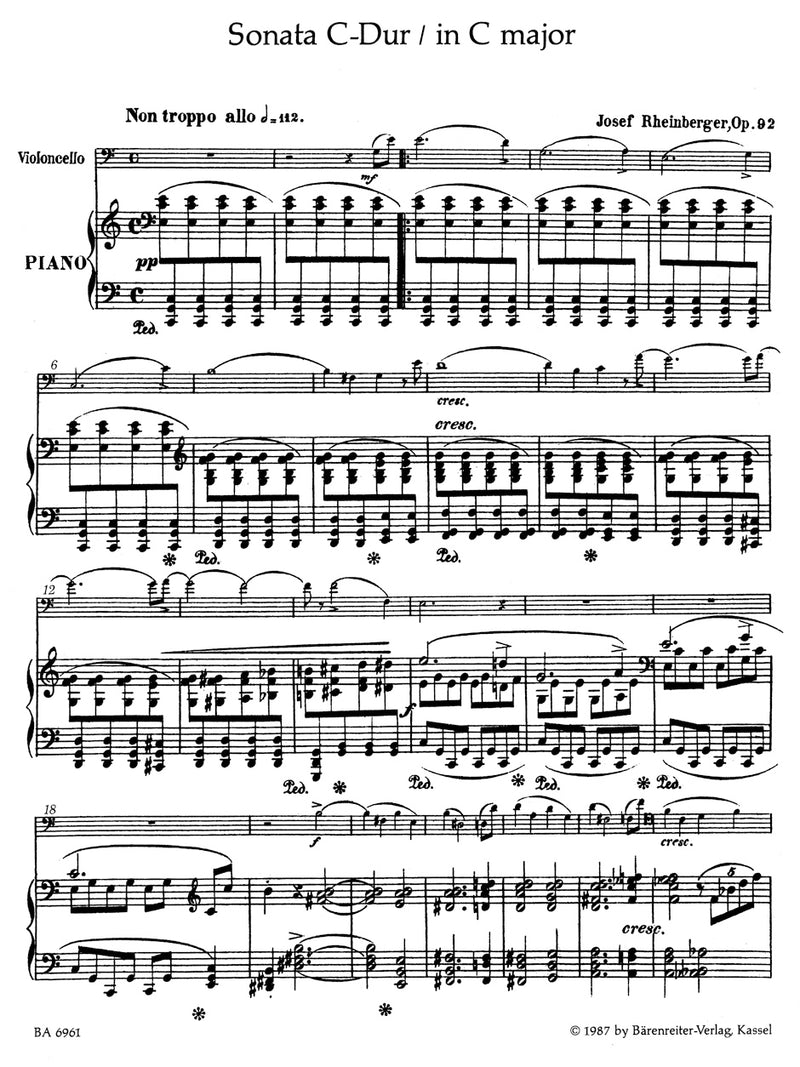 Sonate für Violoncello und Klavier C-Dur op. 92