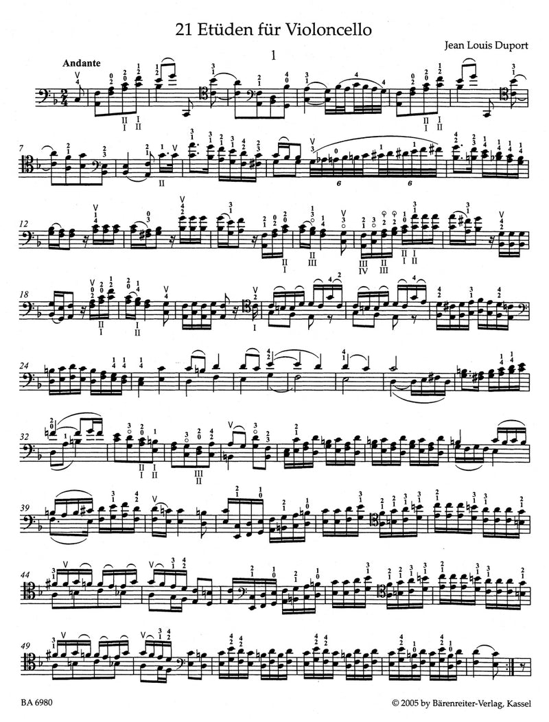 21 Etudes for Violoncello with an Accompaniment of a 2nd Violoncello (ad lib.)