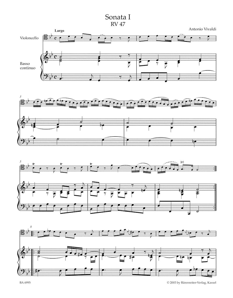 Complete Sonatas for Violoncello and Basso continuo RV 39-47