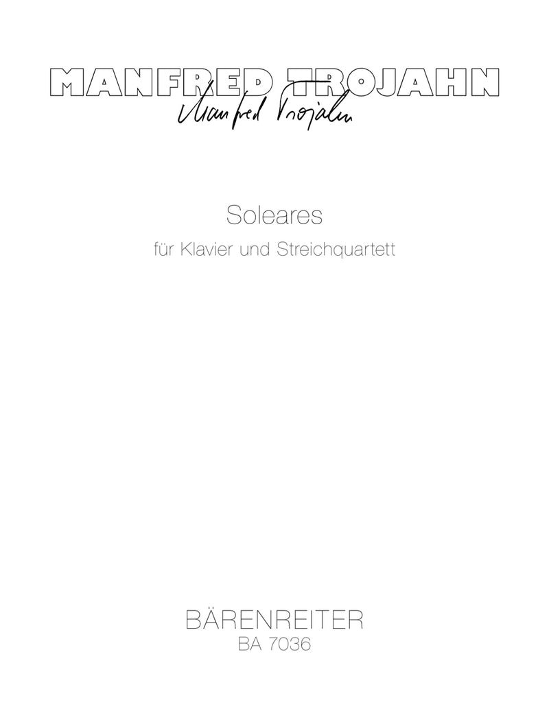 Soleares für Klavier und String Quartet (1988)