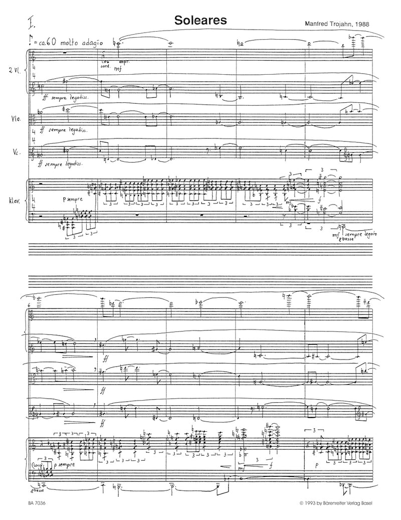 Soleares für Klavier und String Quartet (1988)