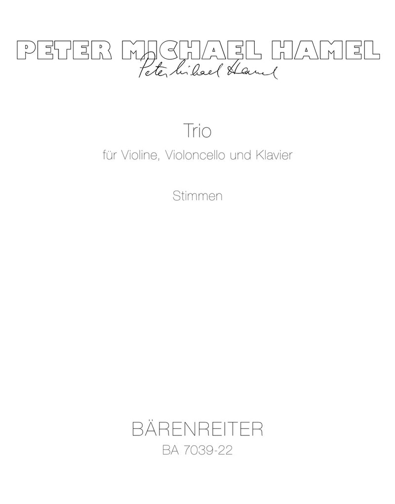 Trio für Violine, Violoncello und Klavier (1985) [set of parts]