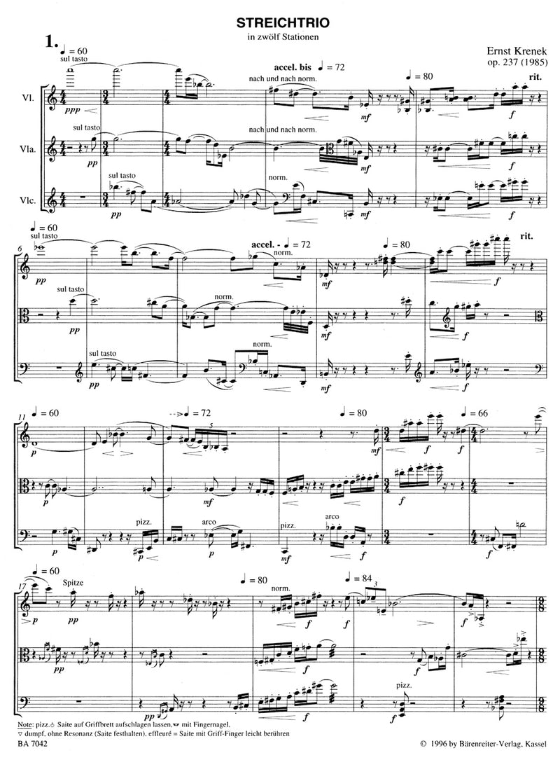String Trio in zwölf Stationen op. 237 [score]