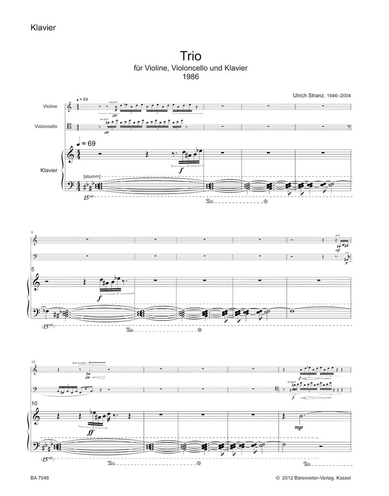 Trio for Violin, Violoncello and Piano (1986)