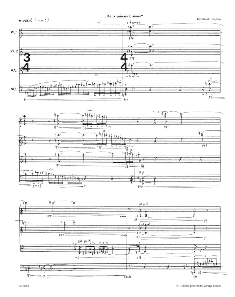 Deux pièces brèves für String Quartet (1973)