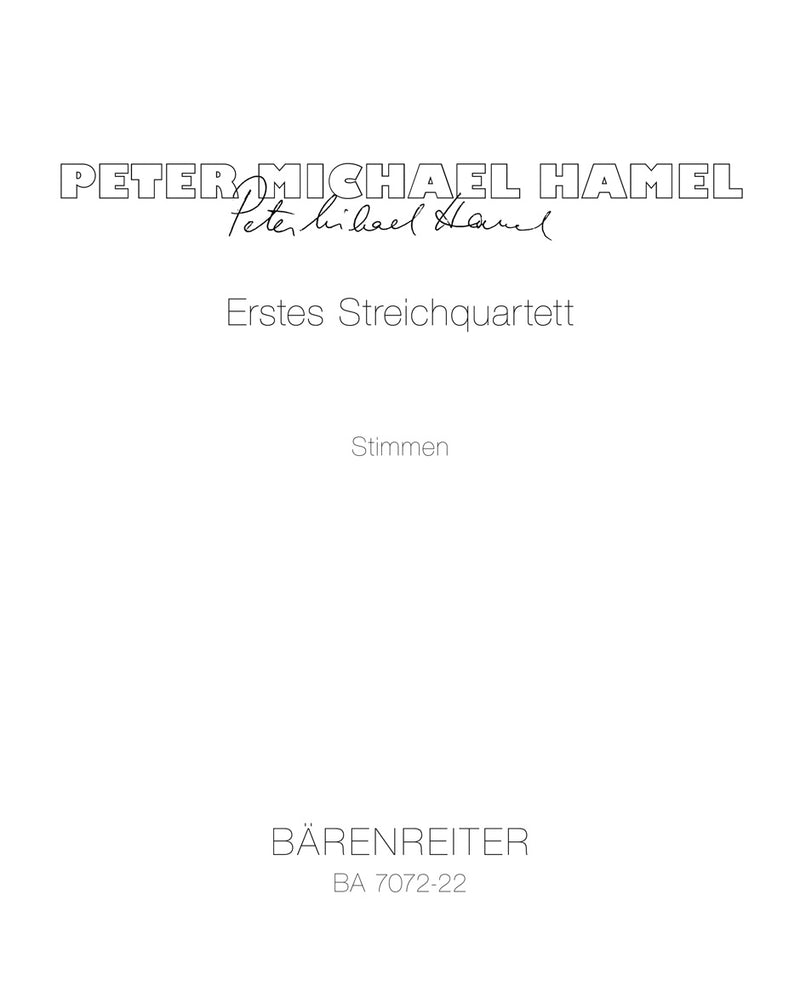 Erstes String Quartet (1980) [set of parts]
