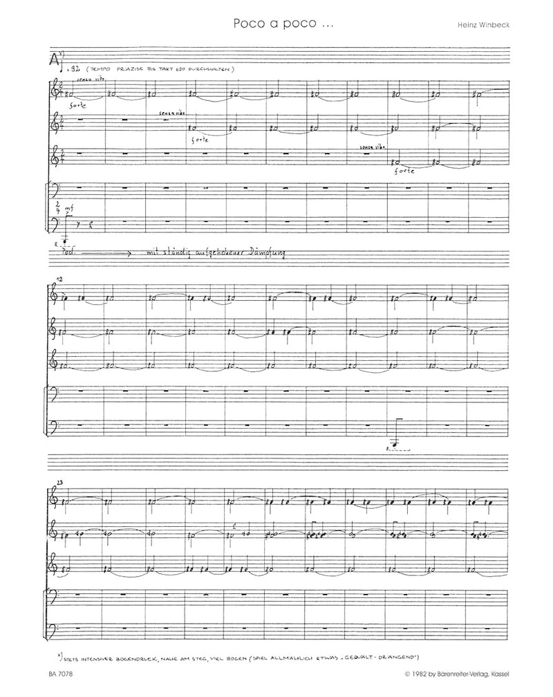 Poco a poco ... für Klavier und String Trio (1974)